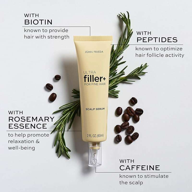 John Frieda ULTRAfiller+ Hair Density Scalp Serum for Fine Hair, Volumizing Hair Serum, Scalp Treatment for Thickening for Women and Men, 2 Oz - Image 5