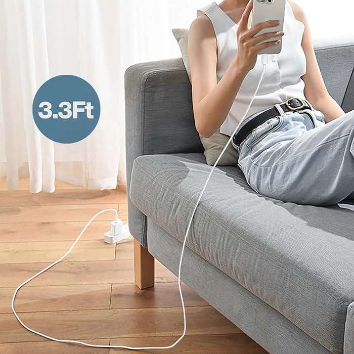 Wall Charger for Apple TV Remote (3rd) & Apple TV 4K Remote (3rd), 3.3 Ft USB-A to USB-C Cable for Apple TV Siri Remote (3rd Generation) Charging Cord, Apple TV 4K Remote (3rd Gen) Charger (White) - Image 2