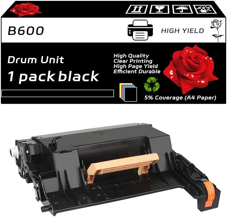 B600 Drum Unit Compatible for Xerox Versalink B600 B605 B610 B615 Printers, with Chip, High Yield 60000 Pages, Clear Printing (Black) - Product Image