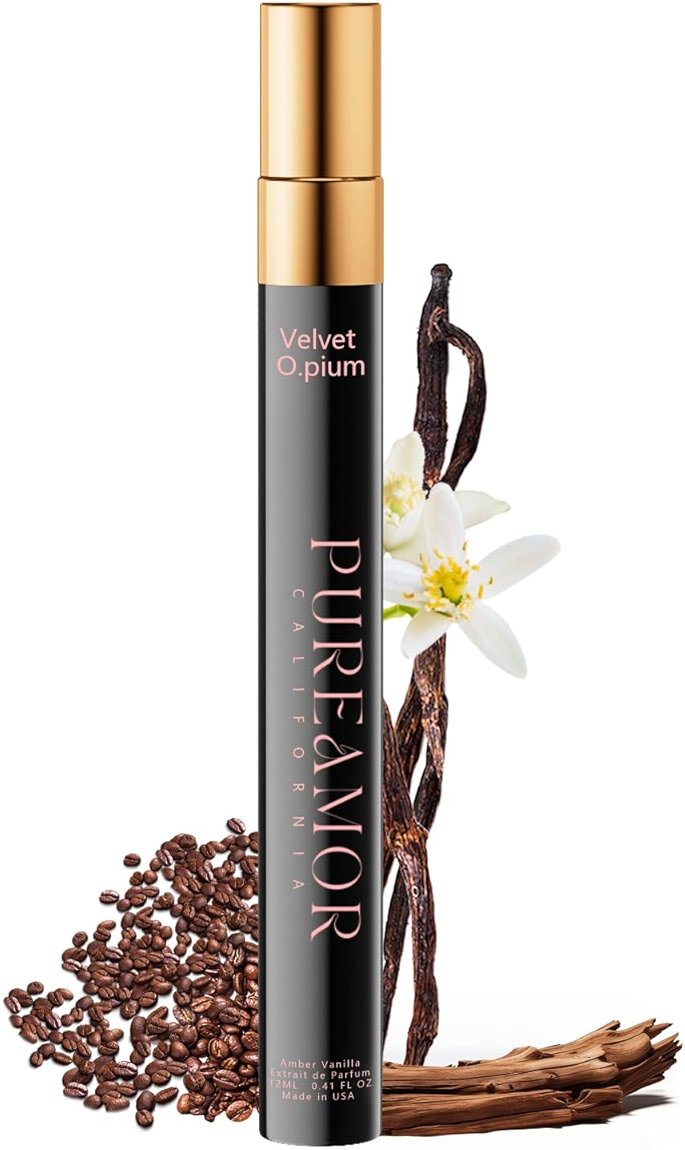 PUREAMOR Pheromones Perfumes for Women, Amber Vanilla Extrait de Parfum Oil Spray, 12ml (0.41 fl.oz) Long-Lasting Travel Size Elegant Warm & Sweet Fragrance, Ideal Gift for Her, Made in USA - Product Image
