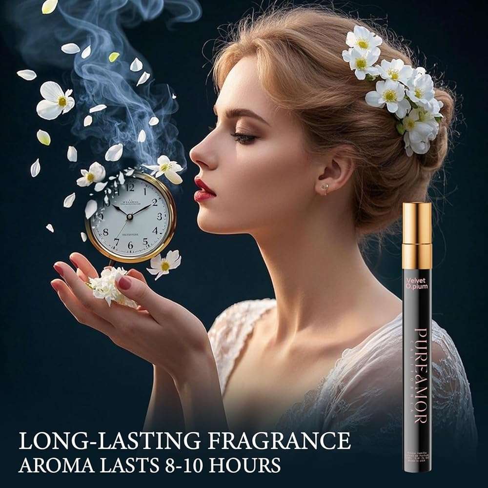 PUREAMOR Pheromones Perfumes for Women, Amber Vanilla Extrait de Parfum Oil Spray, 12ml (0.41 fl.oz) Long-Lasting Travel Size Elegant Warm & Sweet Fragrance, Ideal Gift for Her, Made in USA - Image 4