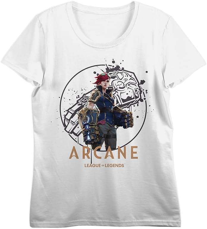 League of Legends Arcane Vi Gauntlet Icon Women's White Crew Neck Short Sleeve T-Shirt - Image 1
