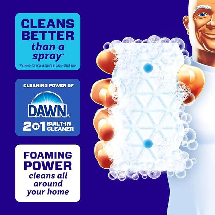 Mr. Clean Magic Eraser Foaming Sponge, All Purpose, Dawn Cleaning Power, Wall Cleaner, Sneaker Cleaner, Oven Cleaner, Kitchen, Bathroom, Shower Cleaning Supplies, Scrubber, Ultra Foamy, 7ct - Image 2