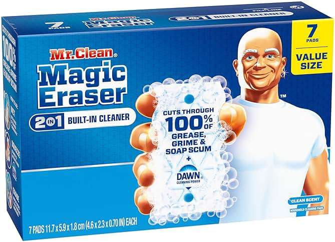 Mr. Clean Magic Eraser Foaming Sponge, All Purpose, Dawn Cleaning Power, Wall Cleaner, Sneaker Cleaner, Oven Cleaner, Kitchen, Bathroom, Shower Cleaning Supplies, Scrubber, Ultra Foamy, 7ct - Image 12