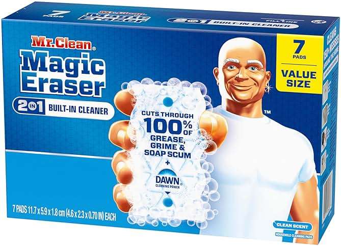 Mr. Clean Magic Eraser Foaming Sponge, All Purpose, Dawn Cleaning Power, Wall Cleaner, Sneaker Cleaner, Oven Cleaner, Kitchen, Bathroom, Shower Cleaning Supplies, Scrubber, Ultra Foamy, 7ct - Image 13