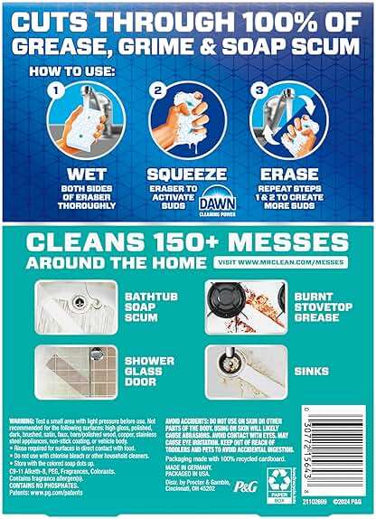 Mr. Clean Magic Eraser Foaming Sponge, All Purpose Cleaner, Dawn Cleaning Power, Wall, Sneaker, Oven Cleaner, Kitchen, Bathroom, Shower Cleaning Supplies, Scrubber, Ultra Foamy, 5ct - Image 14