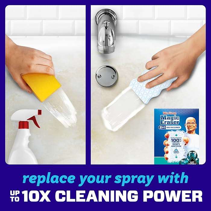 Mr. Clean Magic Eraser Foaming Sponge, All Purpose Cleaner, Dawn Cleaning Power, Wall, Sneaker, Oven Cleaner, Kitchen, Bathroom, Shower Cleaning Supplies, Scrubber, Ultra Foamy, 5ct - Image 3