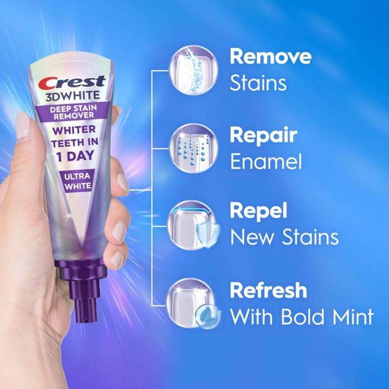 Crest 3DWhite Brilliance Deep Stain Remover Ultra White Toothpaste - 3.1oz - Image 2