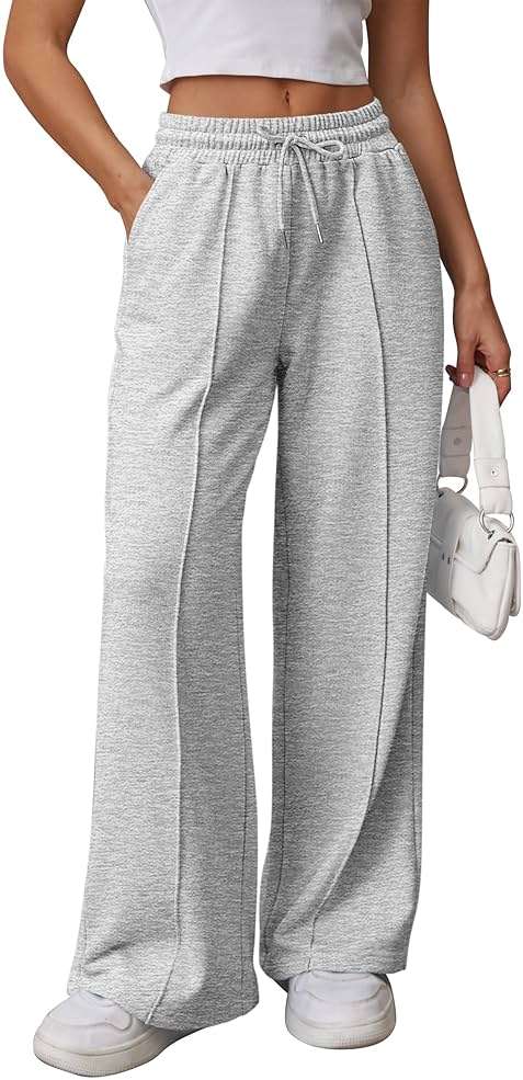 ATHMILE Womens Wide Leg Sweatpants High Waisted Baggy Pants Fashion Teen Girl Drawstring Athletic Joggers - Image 1