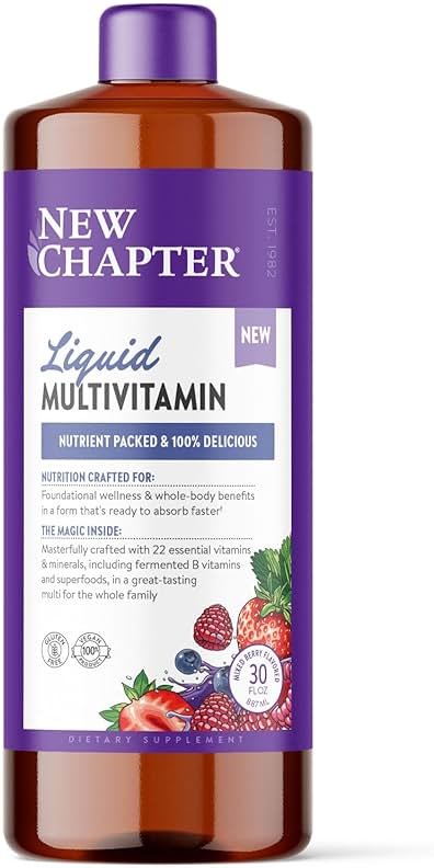 New Chapter Liquid Multivitamin + Mineral Supplement for Whole-Body Benefits, 100% Delicious Multivitamin for Adults, Teens & Kids 2+, Ready to Absorb Faster, Mixed Berry Flavored, 30 oz - Product Image