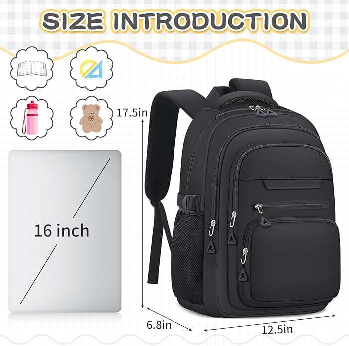 PRAGARI Cute Backpack for School Girls Aesthetic Backpack Women College Bookbag Large Students Laptop Bag Travel Casual Daypack - Image 2