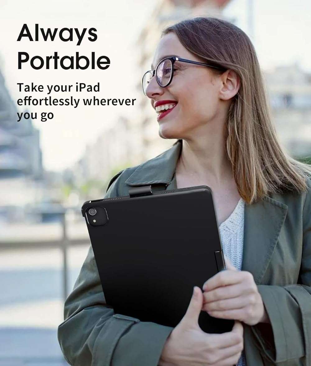 Baisla iPad 10th Generation Case with Keyboard 10.9" & iPad 11th (A16) & iPad Air 11 (M4/M3/M2), Multi Trackpad, 360 Swivel & Rainbow Backlit for iPad Air 5th/4th,iPad Pro 11 4th/3rd/2nd/1st - Black - Image 8