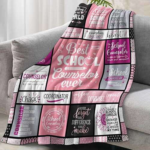 School Counselor Gifts - School Counselor Appreciation Gifts - Guidance Counselor Gifts for Women - Gifts for School Counselor on Retirement Birthday Soft Throw Blanket 60"X50" - Image 2