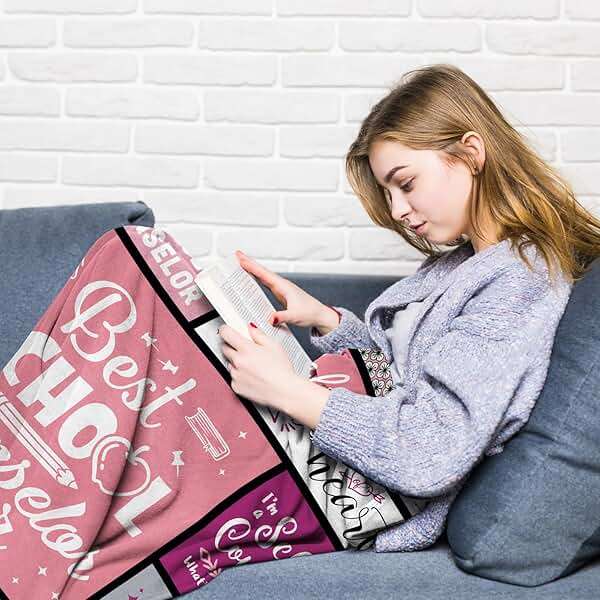 School Counselor Gifts - School Counselor Appreciation Gifts - Guidance Counselor Gifts for Women - Gifts for School Counselor on Retirement Birthday Soft Throw Blanket 60"X50" - Image 5