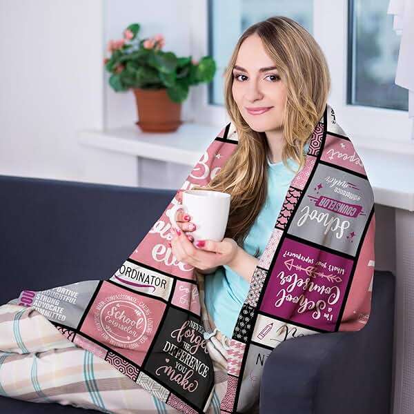School Counselor Gifts - School Counselor Appreciation Gifts - Guidance Counselor Gifts for Women - Gifts for School Counselor on Retirement Birthday Soft Throw Blanket 60"X50" - Image 6