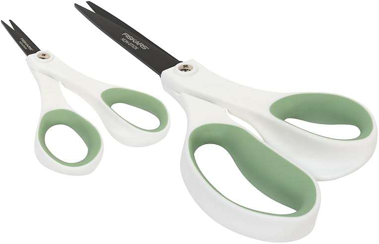Fiskars Everyday Fashion Scissors, Non-Stick Stainless Steal Blades, Forest Fern, 2-Pack, 8 Inches and 5 Inches - Image 4