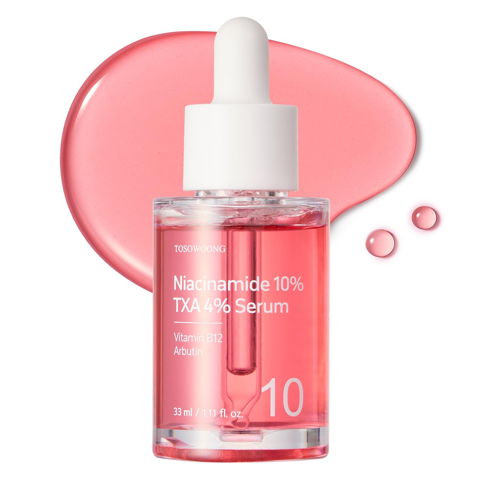 TOSOWOONG Niacinamide 10% + Tranexamic Acid 4% Serum, Arbutin 2%, Hyaluronic Acid, TXA Facial Serum, Glass Skin, Clarifying, Radiant Complexion with Natural Color, Korean Skin care, 33ml, 1.11 fl.oz. - Product Image
