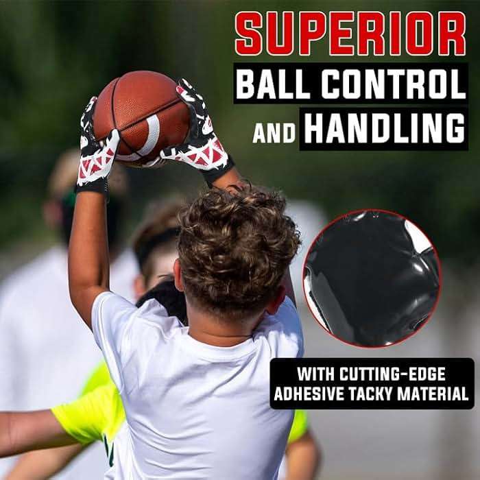 AIGEVTURE Youth Football Gloves Kids Receiver Gloves Sticky Football Gloves for Boys Girls - Image 4
