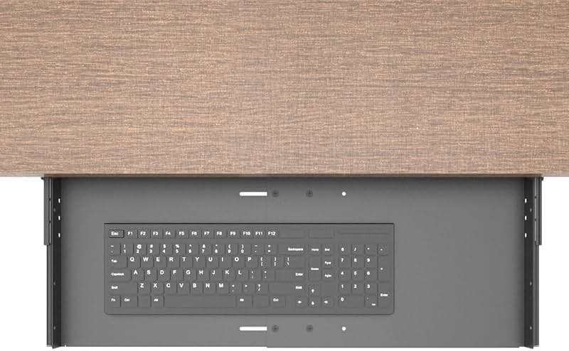 JINGCHENGMEI Sliding Keyboard Tray Under Desk, Pull-Out Keyboard and Mouse Tray, 27 x 9.8 inches Large Platform Slide-Out Computer Drawer for Typing, Metal, Black - Image 3