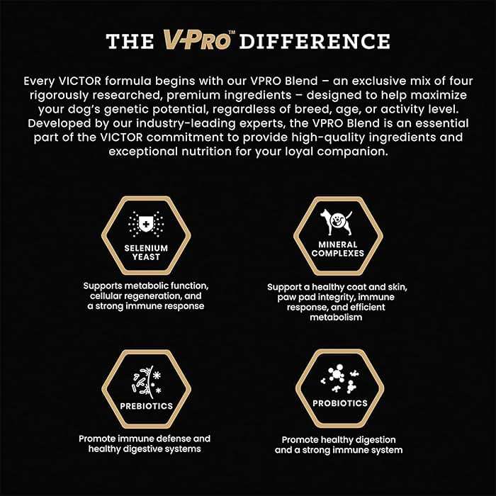 VICTOR Super Premium Dog Food – Hi-Pro Plus Dry Kibble – High Protein Dog Food with 30% Protein – Beef, Chicken, Pork, Fish Meals, Gluten Free - for High Energy and Active Dogs & Puppies, 30lbs - Image 4