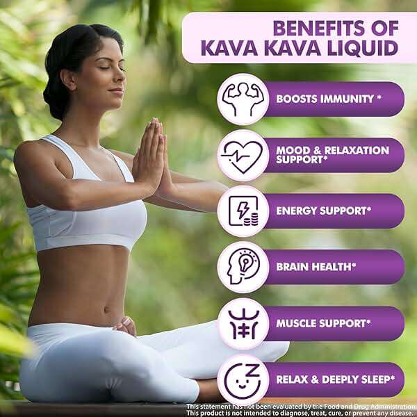JUYIHEAL 7-in-1 Kava Kava Root Extract Supplement, High Concentration Kava with Ashwagandha, Lemon Balm, Valerian Root, Magnesium for Relaxation, Cognitive Support and Immune System, 1 Fl Oz, 2Pack - Image 3