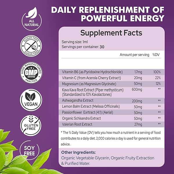 JUYIHEAL 7-in-1 Kava Kava Root Extract Supplement, High Concentration Kava with Ashwagandha, Lemon Balm, Valerian Root, Magnesium for Relaxation, Cognitive Support and Immune System, 1 Fl Oz, 2Pack - Image 4