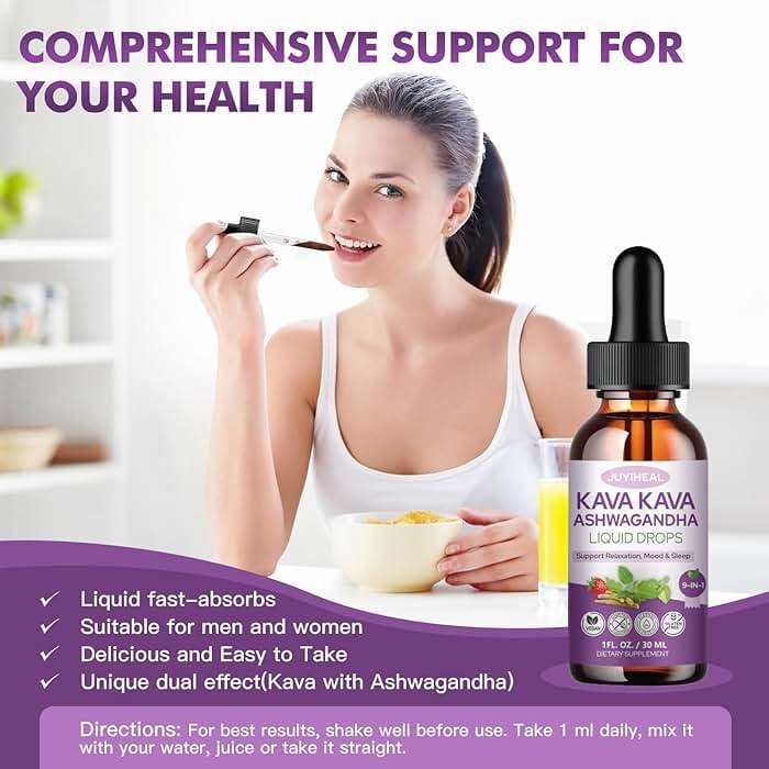 JUYIHEAL 7-in-1 Kava Kava Root Extract Supplement, High Concentration Kava with Ashwagandha, Lemon Balm, Valerian Root, Magnesium for Relaxation, Cognitive Support and Immune System, 1 Fl Oz, 2Pack - Image 7
