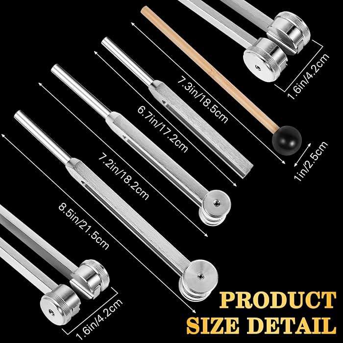 Tuning Forks Set(128Hz,256Hz,512Hz) Medical-Grade Weighted & Unweighted Tuning Fork for Healing Chakra/Sound Therapy/Yoga and Meditation Frequency Healing Devices Good Gift for Women - Image 8