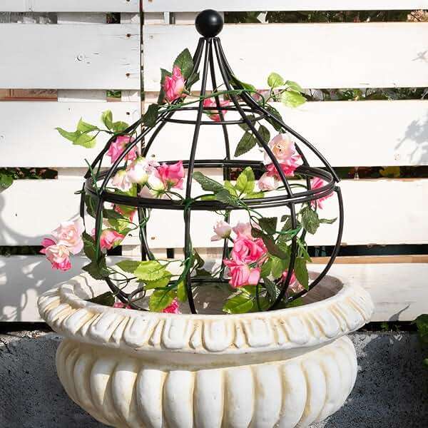 GOOOXIM Sturdy Metal Garden Obelisk Trellis for Climbing Plants - 12" x 8.1" Versatile Support for Roses, Topiaries & Houseplants - Easy to Assemble, Durable & Decorative for Indoor/Outdoor Displays - Image 1