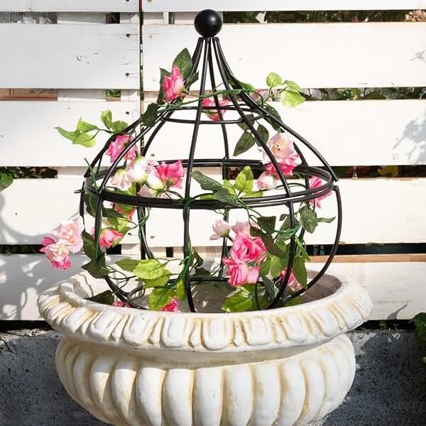 GOOOXIM Sturdy Metal Garden Obelisk Trellis for Climbing Plants - 12" x 8.1" Versatile Support for Roses, Topiaries & Houseplants - Easy to Assemble, Durable & Decorative for Indoor/Outdoor Displays - Product Image