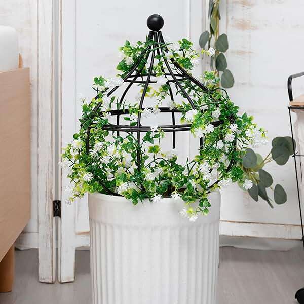 GOOOXIM Sturdy Metal Garden Obelisk Trellis for Climbing Plants - 12" x 8.1" Versatile Support for Roses, Topiaries & Houseplants - Easy to Assemble, Durable & Decorative for Indoor/Outdoor Displays - Image 4