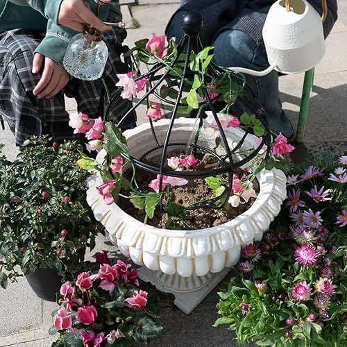 GOOOXIM Sturdy Metal Garden Obelisk Trellis for Climbing Plants - 12" x 8.1" Versatile Support for Roses, Topiaries & Houseplants - Easy to Assemble, Durable & Decorative for Indoor/Outdoor Displays - Image 7