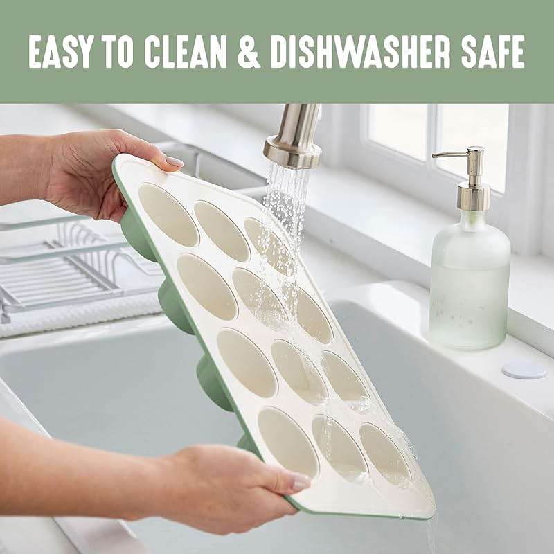 GreenLife 12-Cup Muffin Pan, PFAS-Free Healthy Nonstick Baking Tray, 11.4" x 1.9" x 15.9", Durable Ceramic Bakeware, Cupcakes, Egg Bites, Tarts, Brownies, Sage - Image 6