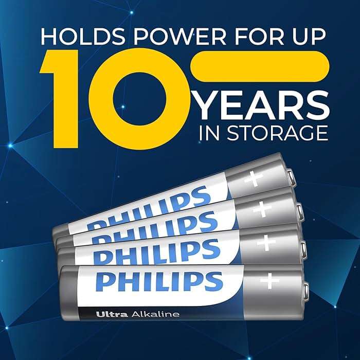 Philips AAA Batteries 12 Pack, 1.5v Ultra Alkaline Triple AAA. Batteries, 10-Year Shelf Life, Ultimate Long-Lasting AAA Battery, 129% More Power for Your Devices, Leak-Proof, Premium Performance. - Image 5