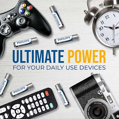 Philips AAA Batteries 12 Pack, 1.5v Ultra Alkaline Triple AAA. Batteries, 10-Year Shelf Life, Ultimate Long-Lasting AAA Battery, 129% More Power for Your Devices, Leak-Proof, Premium Performance. - Image 8