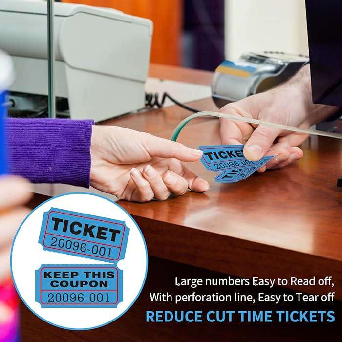 L LIKED 4000 Pairs Double Raffle Tickets - 4 Assorted Colors (Blue, Yellow, Red, Green), 1000 Tickets per Roll for Events, Fundraisers & Parties - Image 5