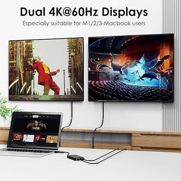 WAVLINK USB 3.0 & USB C to Dual HDMI Adapter 4K@60Hz for Dual Monitor, DisplayLink USB C HDMI Adapter for Apple Mac M1-M5/Macbook Neo, Windows 10/11, ChromeOS (No Linux/iPad/iOS/HDCP), Driver Required - Image 2
