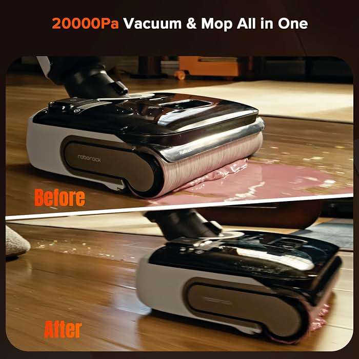 roborock F25 GT Vacuum Mop All in One, Wet Dry Vacuum Cleaner Cordless, 20000Pa Floor Cleaner Machine for Tile Hardwood Wood Vinyl Floor, Edge to Edge Self Cleaning Electric Mop with 180° Lie-Flat - Image 3