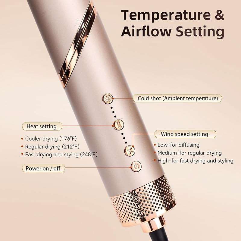 Hupifaz 5 in 1 Hot Air Styler and Blow Dryer Brush, Auto Wrap Airstyler with Diffuser, High Speed 110000 RPM FlexStyle Hair Dryer, Fast Drying Multi Style for Straight, Volumize, Wavy and Curly - Image 8