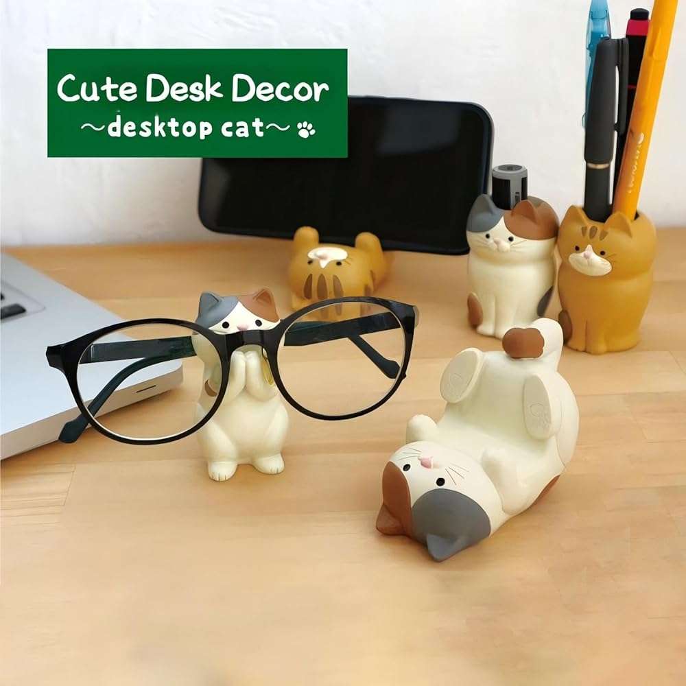 Eysinyge Resin Cat Figurine Phone Stand - Sturdy Design to Hold Smartphones Without Tipping, Cute Phone Holder Gift for Cat Lovers, Desk Decor Accessory 5.7 oz 3.3 x 2.3 x 2.0 in - Image 7