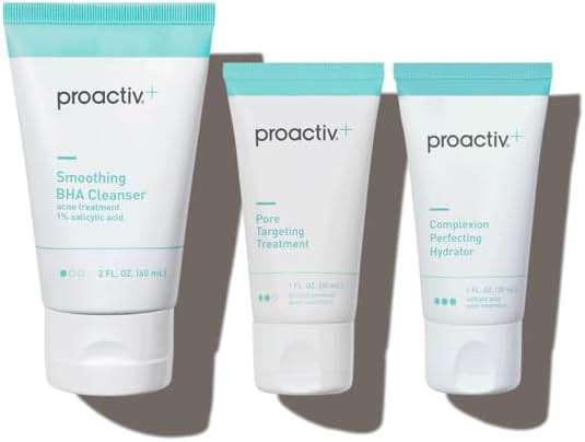 Proactiv+ 3 Step Advanced Skincare Acne Treatment – Salicylic Acid Face Wash, Benzoyl Peroxide Pore Minimizing Treatment, and Salicylic Acid Hydrating Moisturizer - 30 Day Complete Acne Skin Care Kit - Image 1