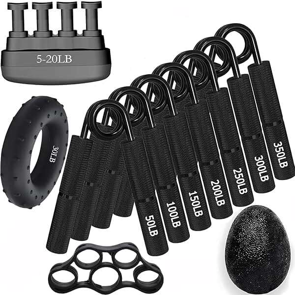 WANSPOORTS Silver Metal Hand Grip Set, 50LB-400LB No Slip Heavy-Duty Grip Strengthener Great Wrist & Forearm Hand Exerciser, Home Gym, Hand Gripper Grip Strength Trainer - Image 1