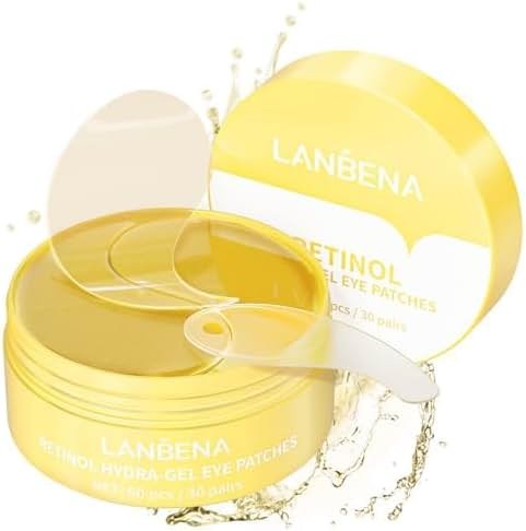 LANBENA Under Eye Patches (30 Pairs) - Gold Under Eye Mask Retinol & Collagen, Under Eye Mask for Face Care, Eye Masks for Dark Circles and Puffiness, Under Eye Masks for Beauty & Personal Care - Product Image