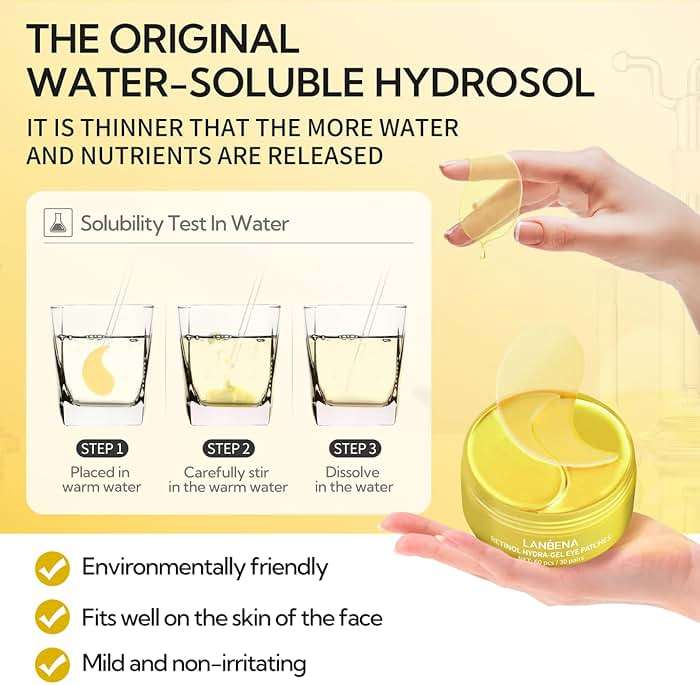 LANBENA Under Eye Patches (30 Pairs) - Gold Under Eye Mask Retinol & Collagen, Under Eye Mask for Face Care, Eye Masks for Dark Circles and Puffiness, Under Eye Masks for Beauty & Personal Care - Image 4