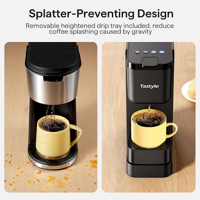 Tastyle Single Serve Coffee Maker for K Cup, Ground and Tea Leaves, Hot and Iced Coffee Machines with Bold Setting, 6 to 16 Oz Brew Sizes, Compact for Small Spaces, Black (2.0 Version) - Image 5