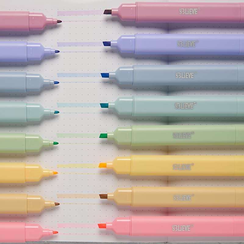 BLIEVE Bible Highlighters No Bleed Through, Pastel Colors, Dual Tip, 8 Pack | Aesthetic Cute Highlighters, Chisel Tip & Fine Point For Bible & Journaling, Back To School Supplies - Image 3