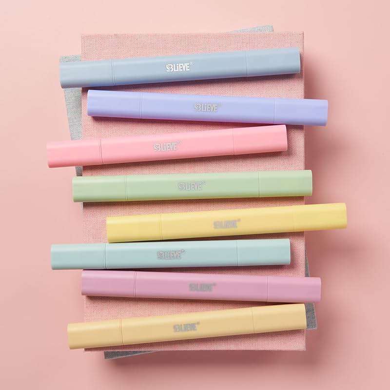 BLIEVE Bible Highlighters No Bleed Through, Pastel Colors, Dual Tip, 8 Pack | Aesthetic Cute Highlighters, Chisel Tip & Fine Point For Bible & Journaling, Back To School Supplies - Image 7