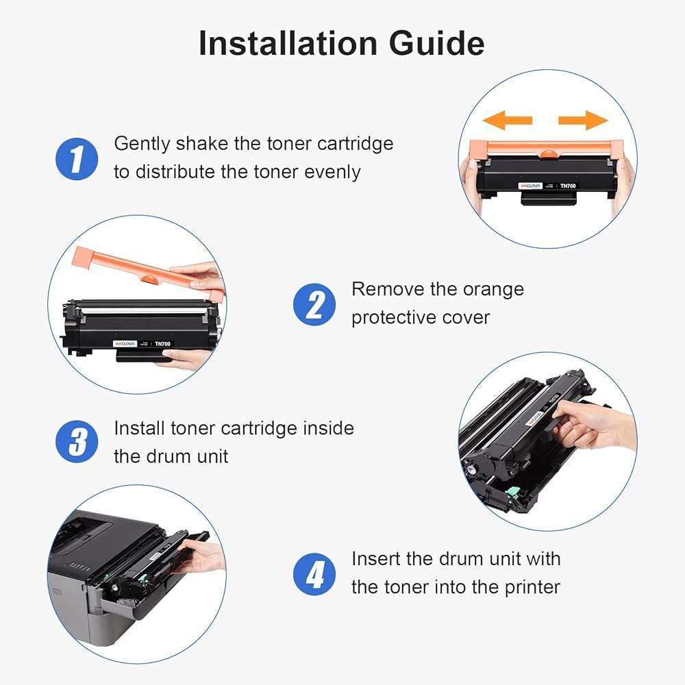 TN760 Toner Catridges Compatible for Brother TN-760 TN730 Work with Brother HL-L2350DW HL-L2390DW HL-L2395DW HL-L2370DW MFC-L2710DW MFC-L2750DW DCP-L2550DW Printer - 2Black High Yield - Image 4