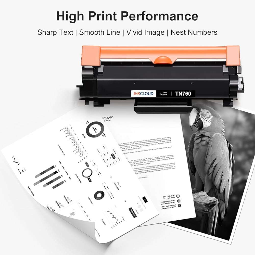 TN760 Toner Catridges Compatible for Brother TN-760 TN730 Work with Brother HL-L2350DW HL-L2390DW HL-L2395DW HL-L2370DW MFC-L2710DW MFC-L2750DW DCP-L2550DW Printer - 2Black High Yield - Image 6