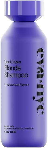 Eva NYC Purple Shampoo for Toning Blonde Hair - Gentle Formula for Blonde, Gray + Lightened Hair - Adds Shine + Softens - Anti-Brass Formula for Salon Fresh Results - Ginger Rose Scent - 10 fl oz - Image 1